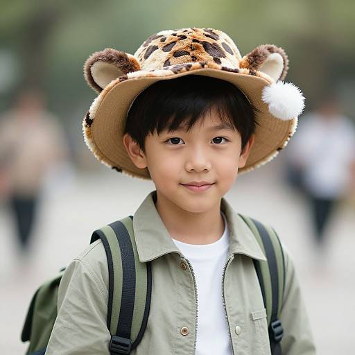 Realistic Safari Explorer Kid Portrait