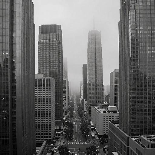 Dramatic Black-and-White City Skyline