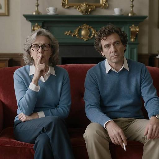 Candid Vintage Portrait of Two Friends