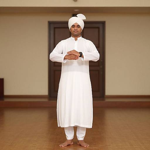 Male Kathak Dancer in White Costume