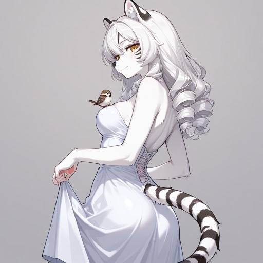 Furry Dancer with Sparrow in Grey Furry Dancer with Sparrow in Grey