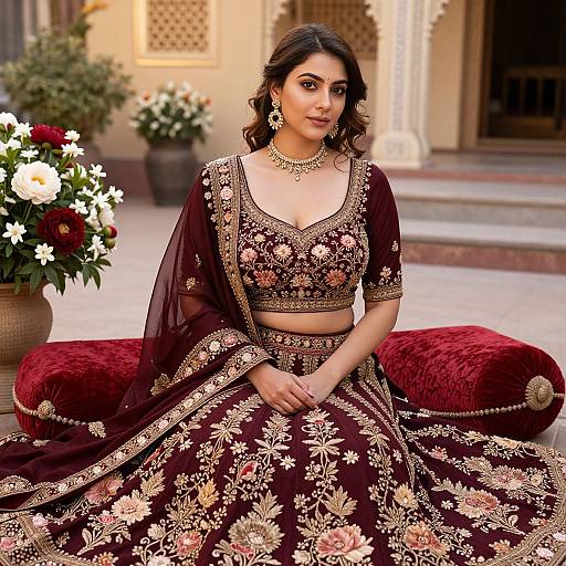 Elegant Woman in Gujarati Lehenga