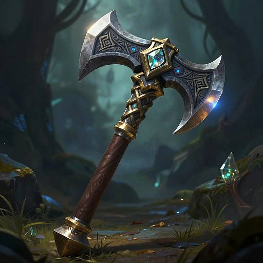 Epic Pickaxe with Glowing Runes