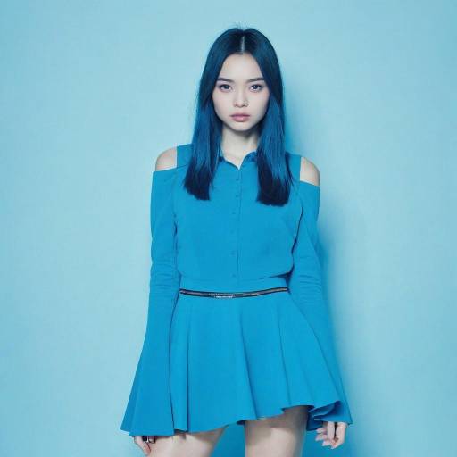 Serene Solo Girl in Blue Theme
