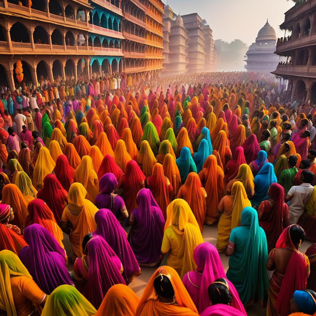 Vibrant Indian Festival by the Ganges