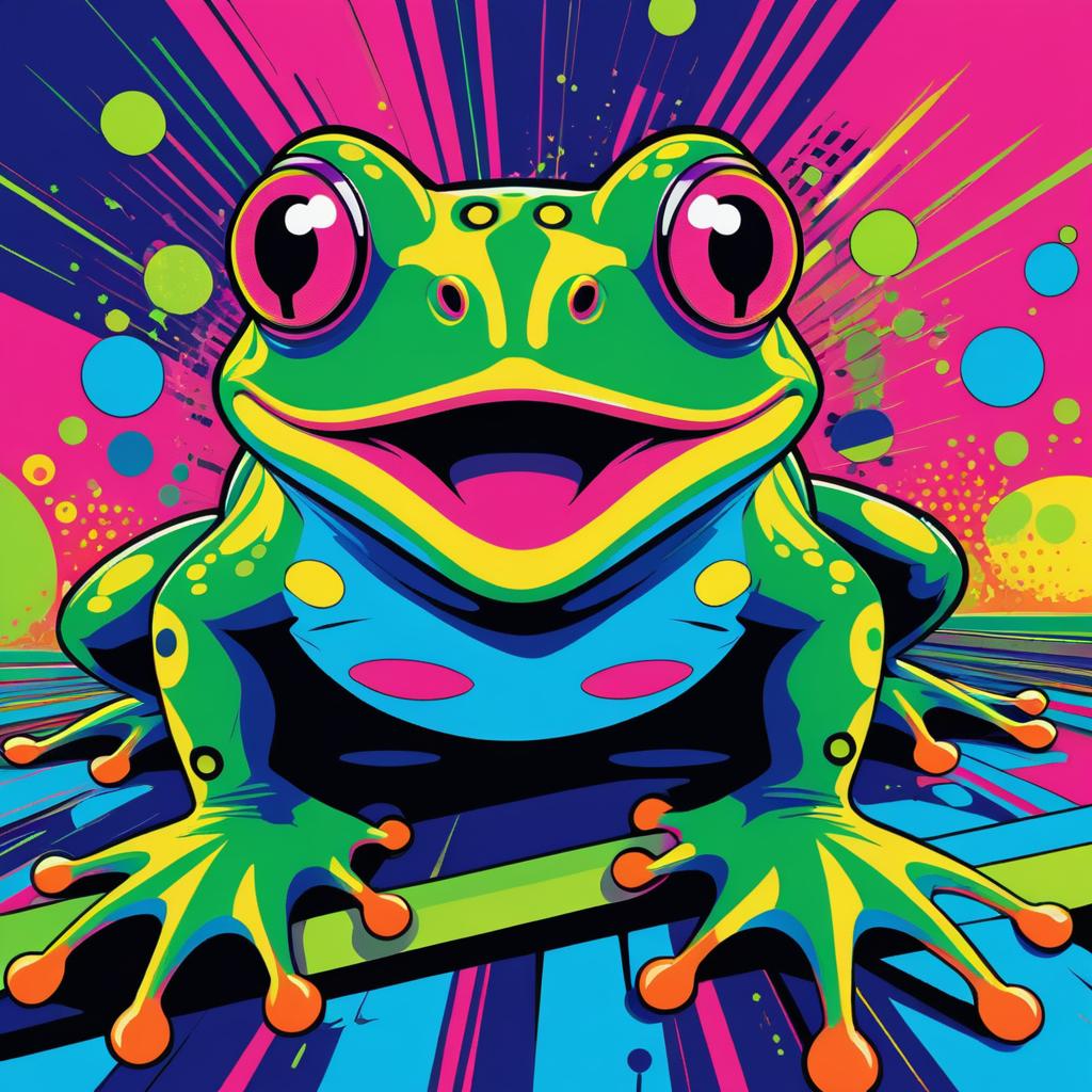 Playful Pop Art Frog Illustration