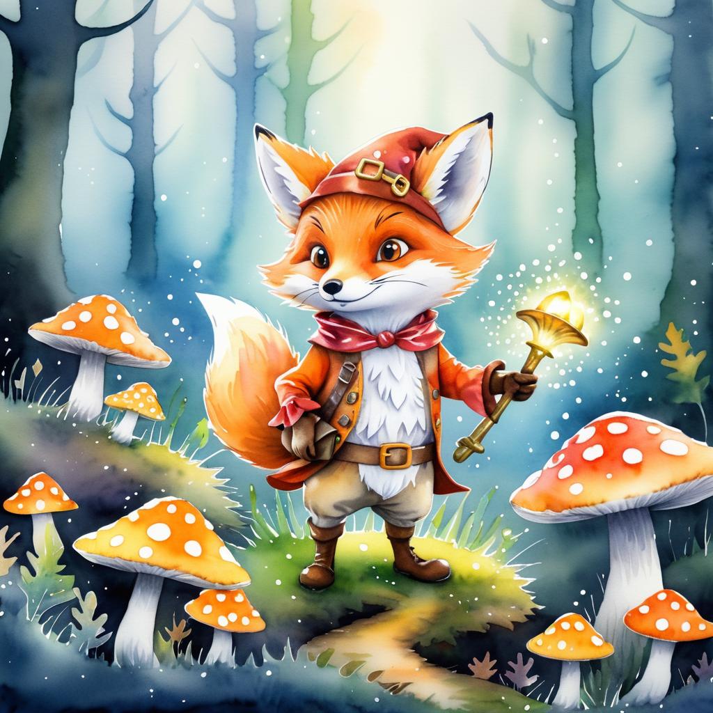 Whimsical Fox Pirate Adventure Art