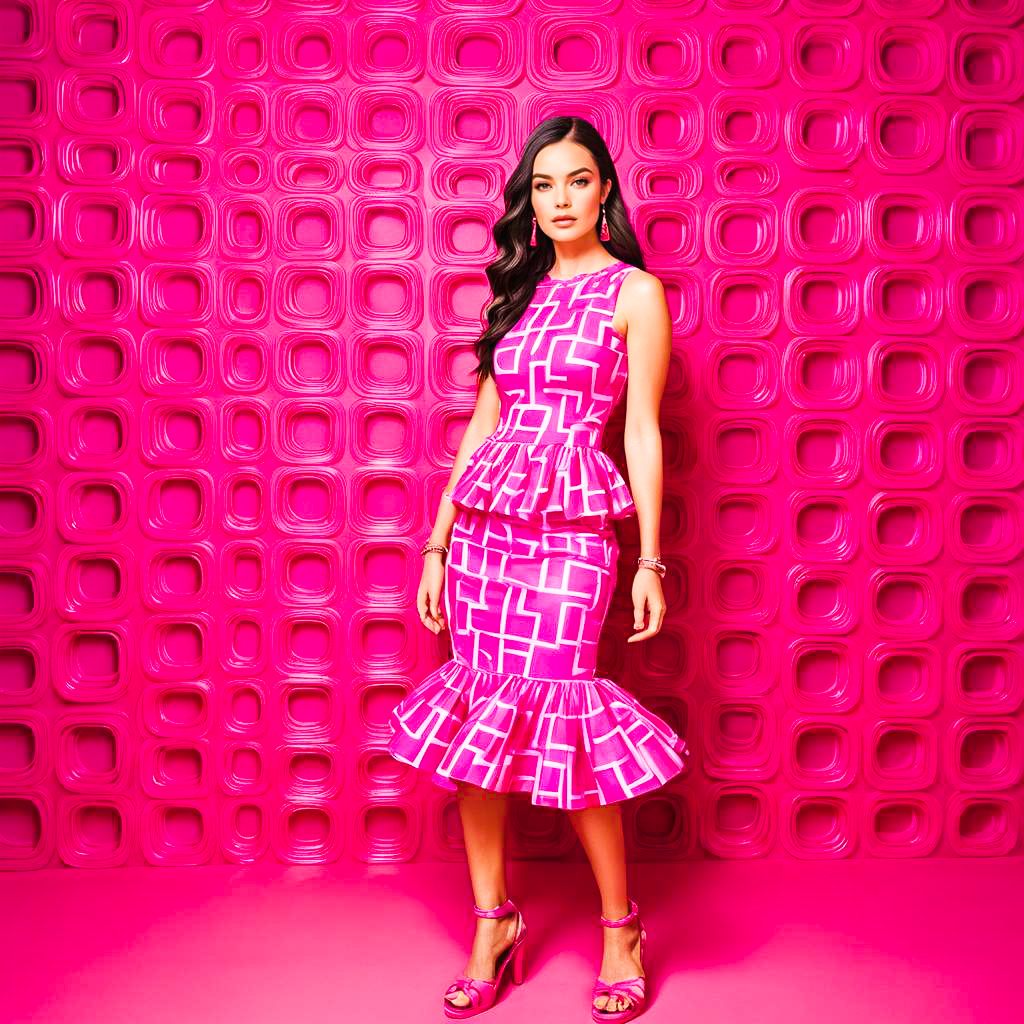 Vibrant Young Woman in Hot Pink Fashion