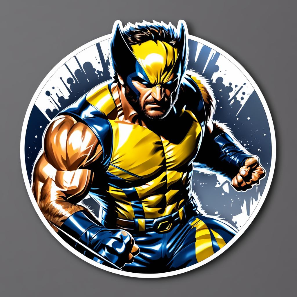 Highly Detailed Wolverine Sticker Art