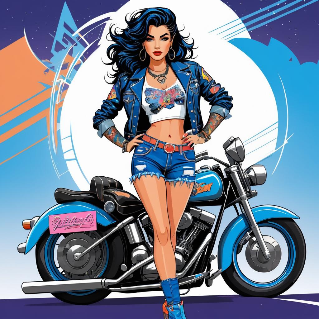 Stylish Pin-Up Woman with Speed Star Rig