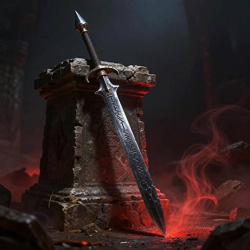 Epic Darkened Steel Battle Spear