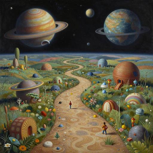 Whimsical Surreal Space Pathway