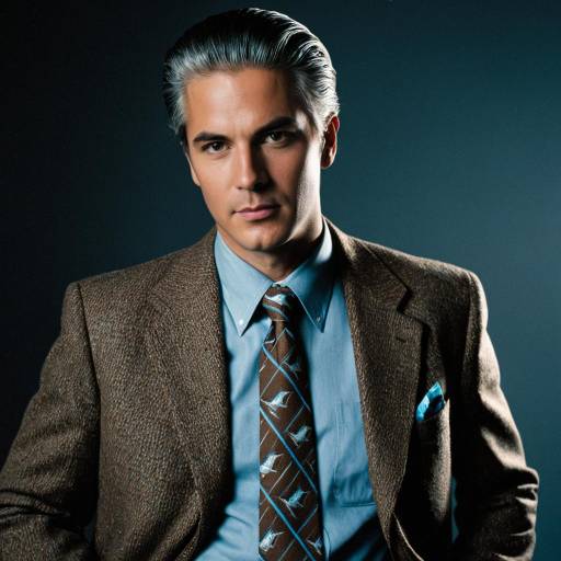 Vintage Scholarly Man in Brown Tweed Blazer