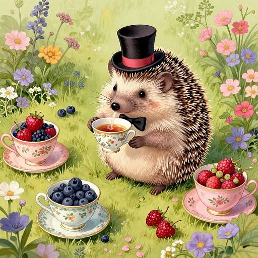 Whimsical Hedgehog Tea Party