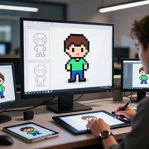 Dynamic Pixel Art Creation Process