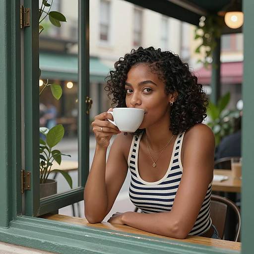 Casual Café Portrait of a Woman