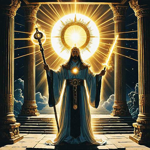 Celestial Priest Engaging in Divine Ritual