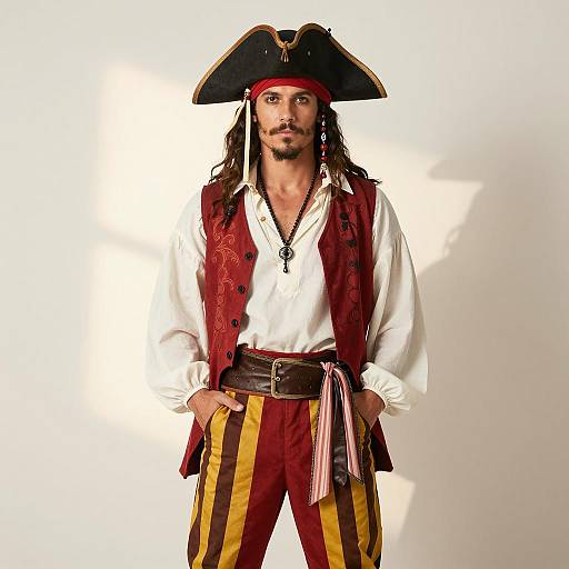 Handsome Male in Pirate Costume Portrait