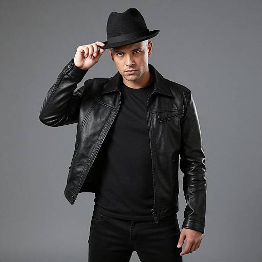 Rock Band Man in Black Jacket