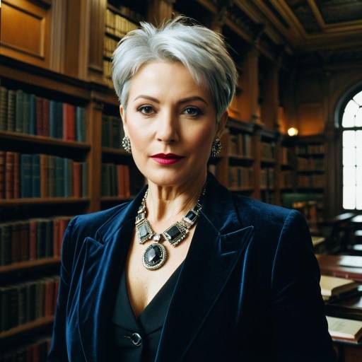 Mature Woman in Velvet Blazer in Historic Library Mature Woman in Velvet Blazer in Historic Library
