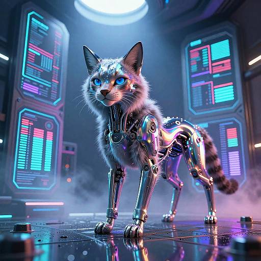 Cybernetic Lynx in Neon Vault