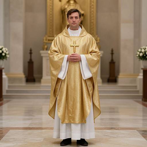 Male Holy Priest in Golden Robe