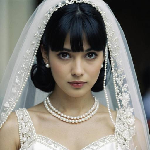 Bride with Pearl Necklace and Veil