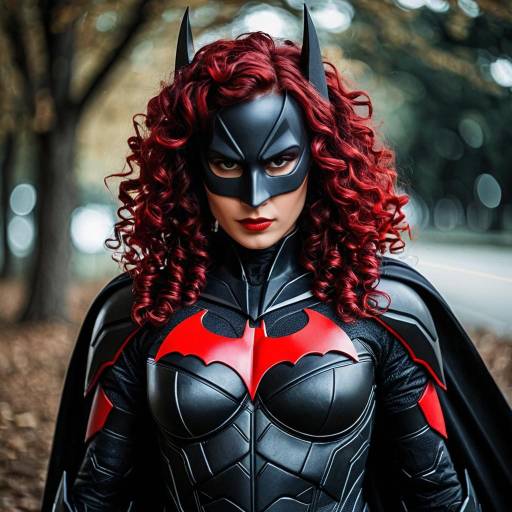 Dark Batwoman Cosplay with Red Accents