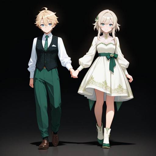 Elegant Couple in Stylish Attire Elegant Couple in Stylish Attire