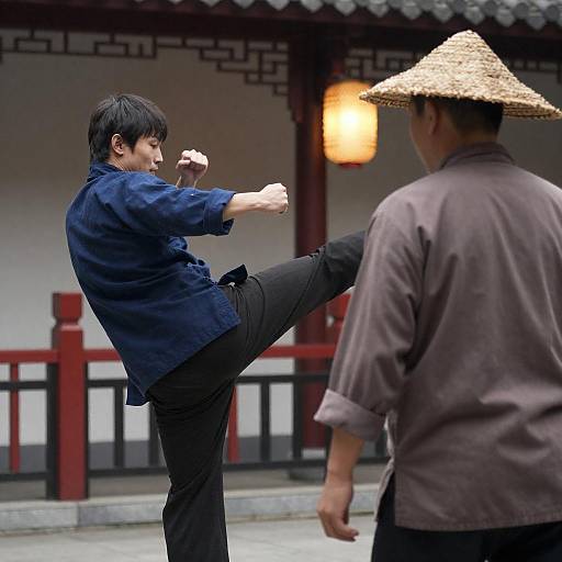 Dynamic Asian Scene: Men in Action
