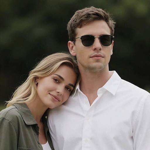 Couple in Nature: A Soft Embrace