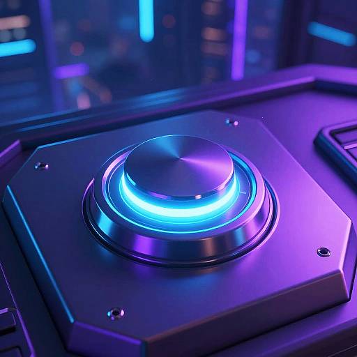 Glowing Futuristic Cyberpunk Control Button