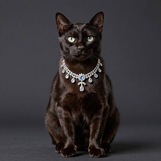 Elegant Portrait of a Diamond Cat