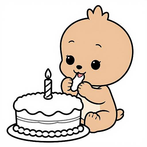 Baby Taz Enjoying Birthday Cake