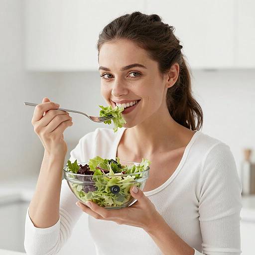 Bright Smile with Fresh Salad Delight