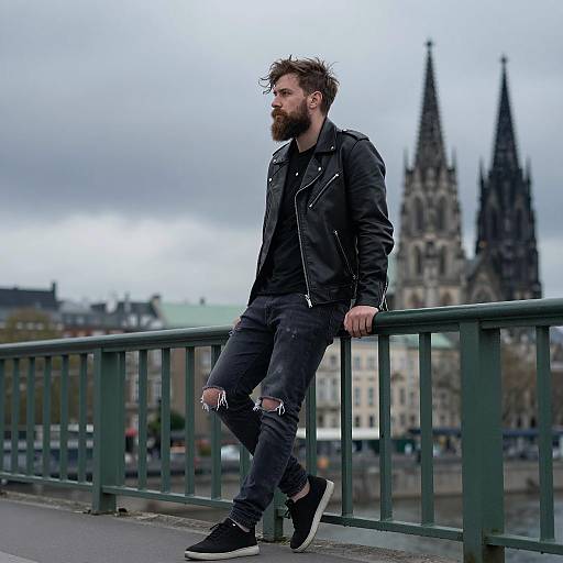 Edgy Portrait of a Bearded Man