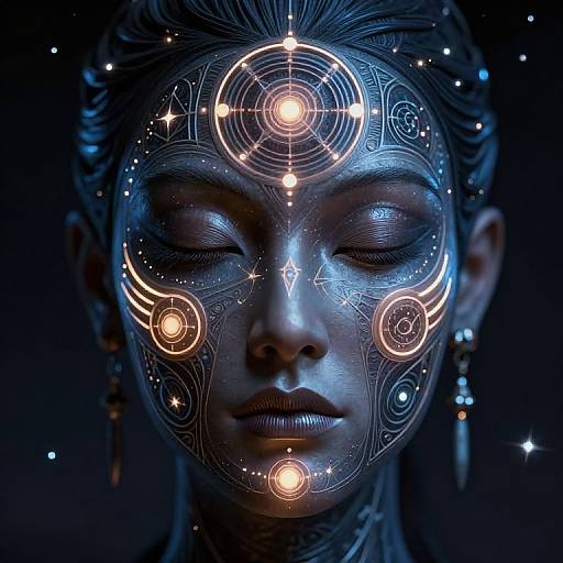 Cosmic Face with Sacred Geometry