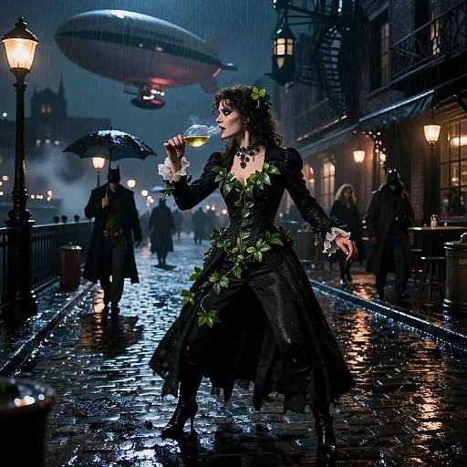Victorian Poison Ivy at Gotham Docks