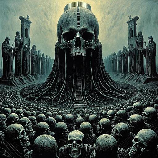Dark Surreal Skull Monument