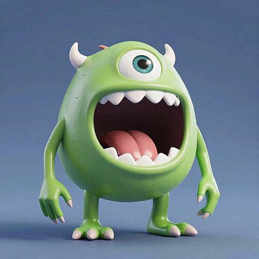 Cute CGI Shiny Green Monster Toy