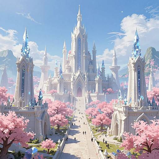 Fantasy Mage City with Crystal Spires
