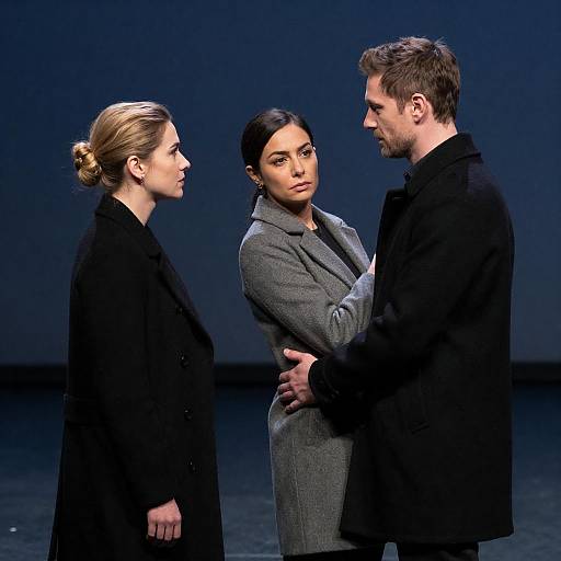 Dim Blue Portrait of Three People