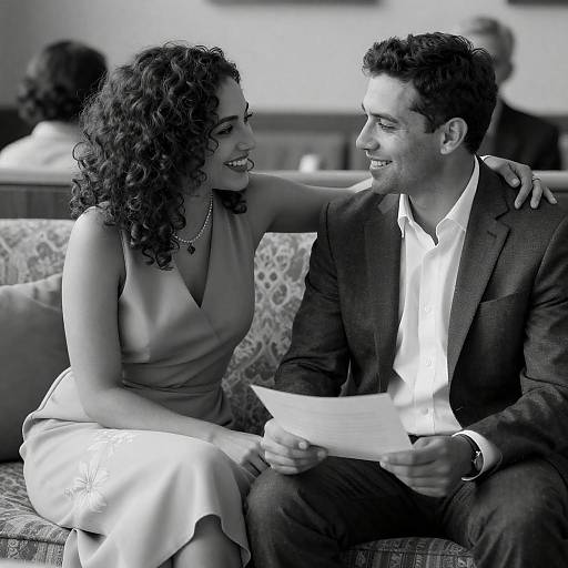 Couple Sharing Warm Moment on Couch