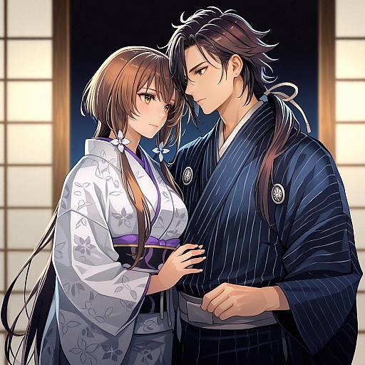 Illustration of Mutsu-no-kami yoshiyuki, touken ranbu in the style of Kasumi (skchkko)