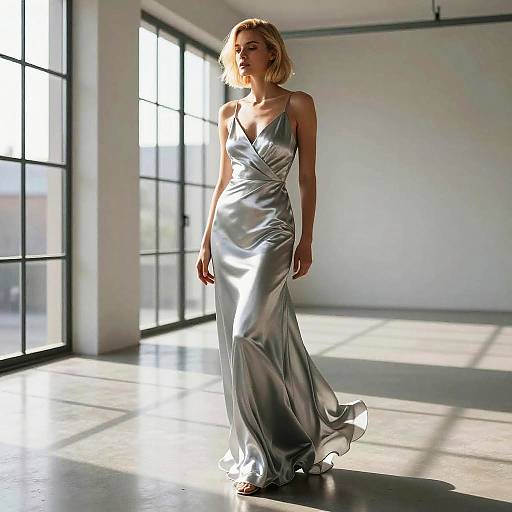 Elegant Blonde in Minimalist Loft