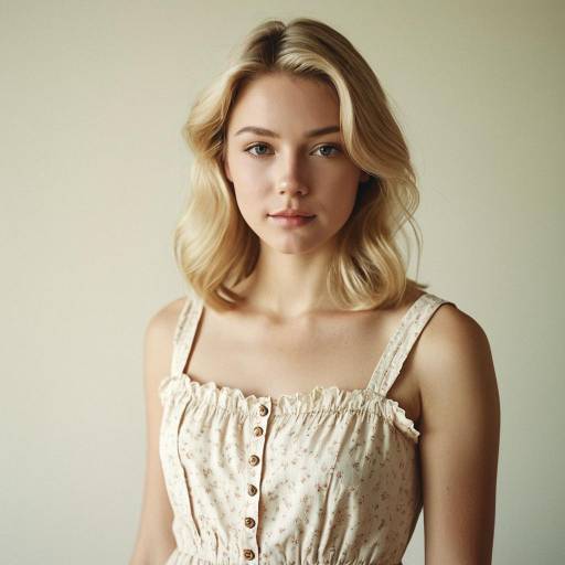 Young Blonde Woman in Vintage Sundress
