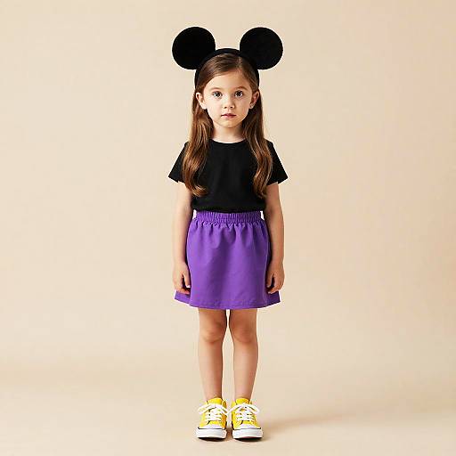 Curious Girl in Mickey Mouse Outfit