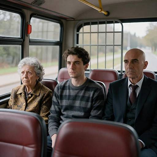 Candid Bus Ride with Diverse Passengers