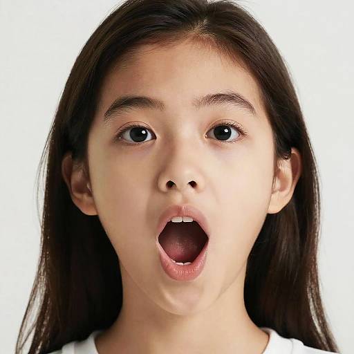 Photorealistic Young Girl with Black Eyes