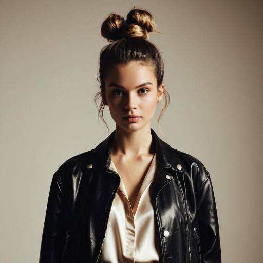 Fashion Model with Wavy Top Knot Hairstyle Fashion Model with Wavy Top Knot Hairstyle